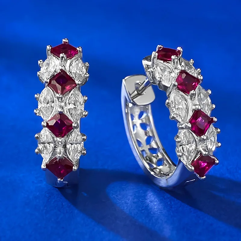 925 Sterling Silver Simulation Drill Sparkle Colored Zircon Fashion Hoop Earrings for Women Engagement & Wedding Jewelry Gift
925 Sterling Silver Simulation Drill Sparkle Colored Zircon Fashion Hoop Earrings for Women Engagement & Wedding Jewelry Gift