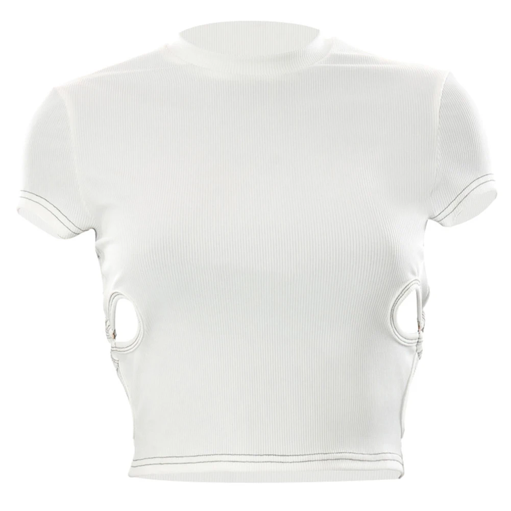 Cut Out Short Sleeve Women Crop Top T Shirts Y2k Elegant Solid Simple O Neck Casual Tee Cool Girl Streetwear Tops Womens Summer
Cut Out Short Sleeve Women Crop Top T Shirts Y2k Elegant Solid Simple O Neck Casual Tee Cool Girl Streetwear Tops Womens Summer