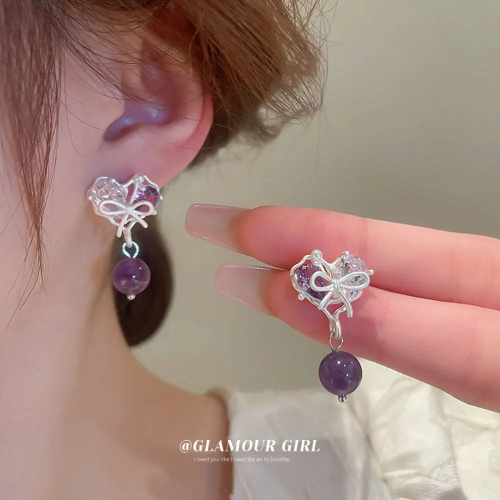 Women Luxury Temperament Irregular Purple Zircon Heart Drop Earrings Trendy Chic Daily Party Earrings Y2K Kpop Luxury Jewelry
Women Luxury Temperament Irregular Purple Zircon Heart Drop Earrings Trendy Chic Daily Party Earrings Y2K Kpop Luxury Jewelry