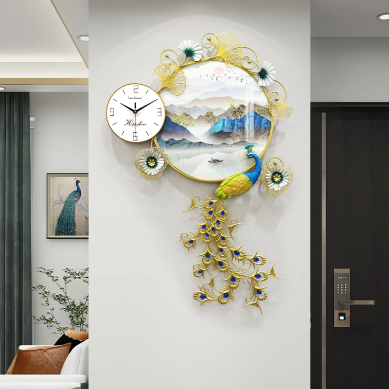 Living Room Peacock Decor Wall Clock Mute Wall Watch Resin Quartz Clock Vertical Modern Luxury Wall Ornament Home Indoor Decor
Living Room Peacock Decor Wall Clock Mute Wall Watch Resin Quartz Clock Vertical Modern Luxury Wall Ornament Home Indoor Decor