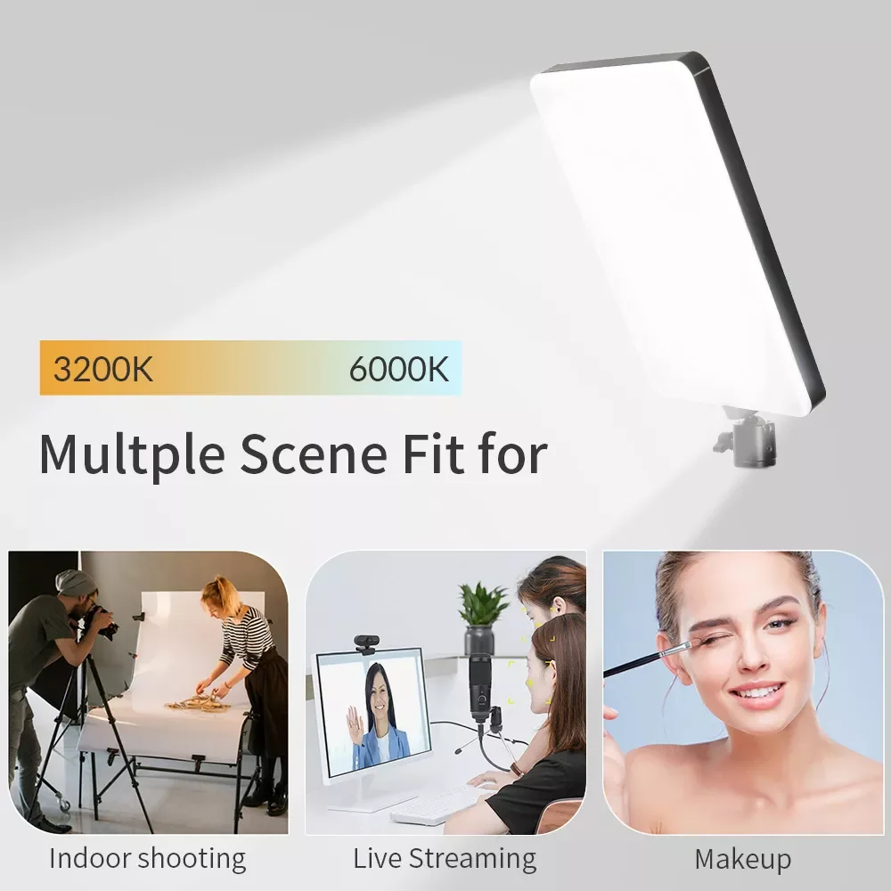LED Video Lighting Panel Photography Light With Tripod Phone Holder 3200K-6000K Photo Studio Lamp For Youtube Stream
LED Video Lighting Panel Photography Light With Tripod Phone Holder 3200K-6000K Photo Studio Lamp For Youtube Stream