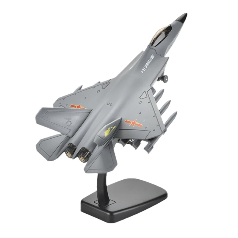 

N80C Pull Back Airplanes Toy Diecast Air Force Metal Fighter Jet Bombers with Display Rack Kids Toy Collection Gift