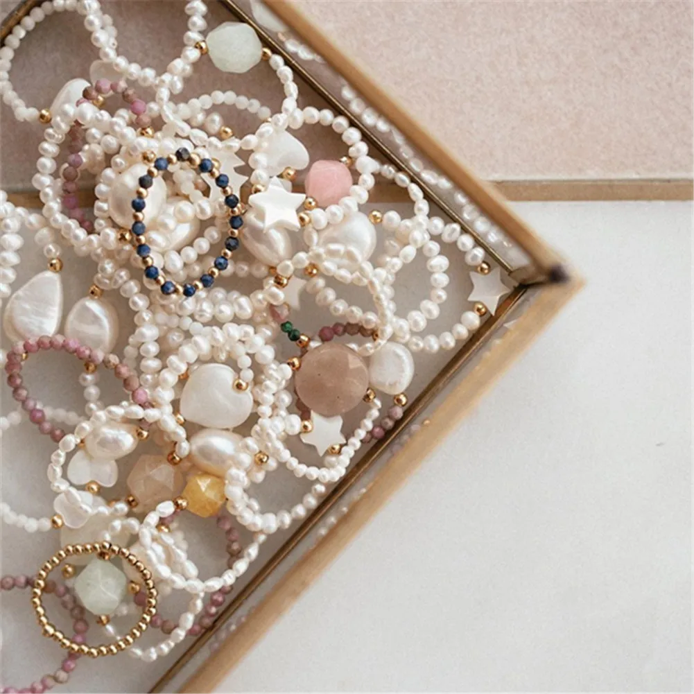 Bohemian Handmade Natural Stone Freshwater Pearl Rings Women Stainless Steel Bead Stretch Rope Wedding Shell Ring Adjustable
Bohemian Handmade Natural Stone Freshwater Pearl Rings Women Stainless Steel Bead Stretch Rope Wedding Shell Ring Adjustable