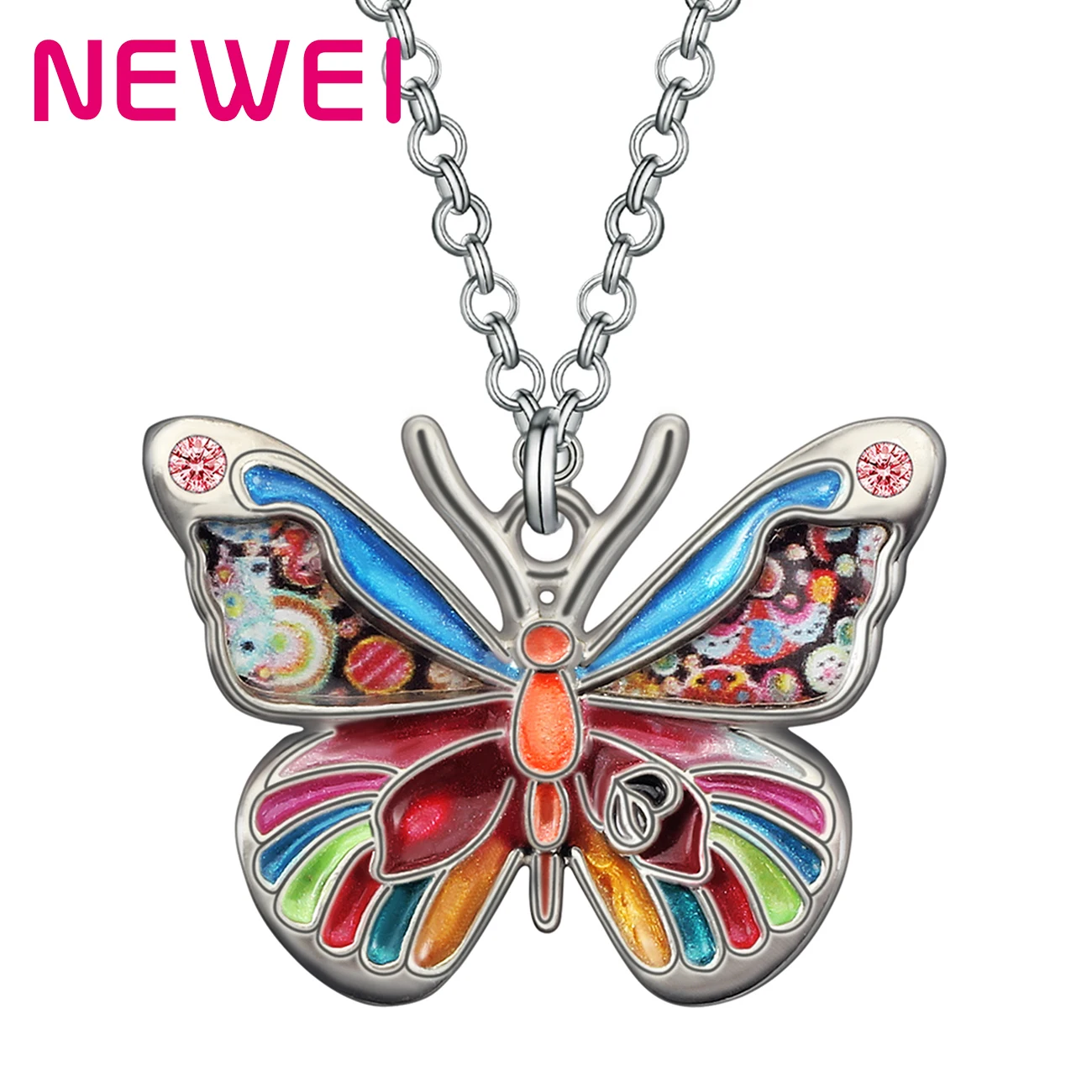 NEWEI Enamel Alloy Crysta Cute Monarch Butterfly Necklace Pendant Gifts Fashion Jewelry for Women Girl Teens Charms Party Favors
NEWEI Enamel Alloy Crysta Cute Monarch Butterfly Necklace Pendant Gifts Fashion Jewelry for Women Girl Teens Charms Party Favors