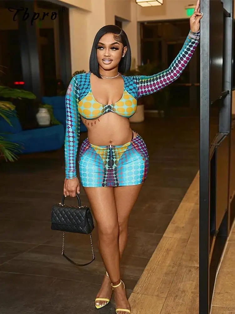 Женский комплект из 2 предметов с контрастным принтом в горошек, привлекательные костюмы с юбкой до бедер с запахом, Клубная Весенняя блузка...
Женский комплект из 2 предметов с контрастным принтом в горошек, привлекательные костюмы с юбкой до бедер с запахом, Клубная Весенняя блузка...