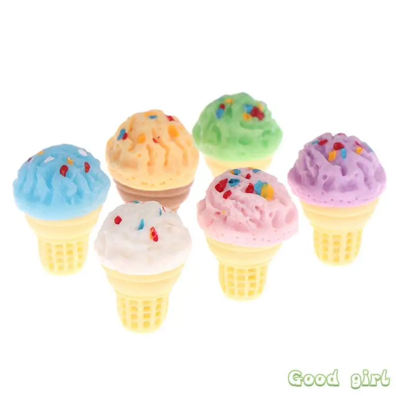 

5pcs 1:12 Dollhouse Miniature Mini 3D Cone Ice Cream Cake Cream Model Food Sweet Snacks Pretend Play Toys Doll House Ice Cream
