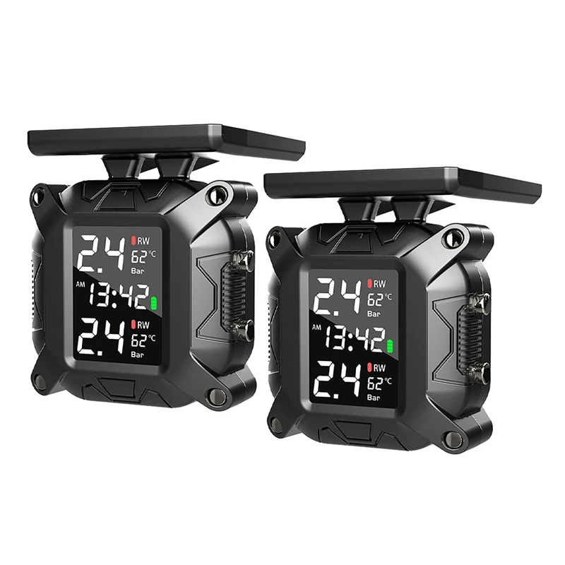 2X Wireless Motorcycle TPMS Tire Pressure Monitoring System Solar External Sensor LCD Display Temperature Monitor Alarm
2X Wireless Motorcycle TPMS Tire Pressure Monitoring System Solar External Sensor LCD Display Temperature Monitor Alarm