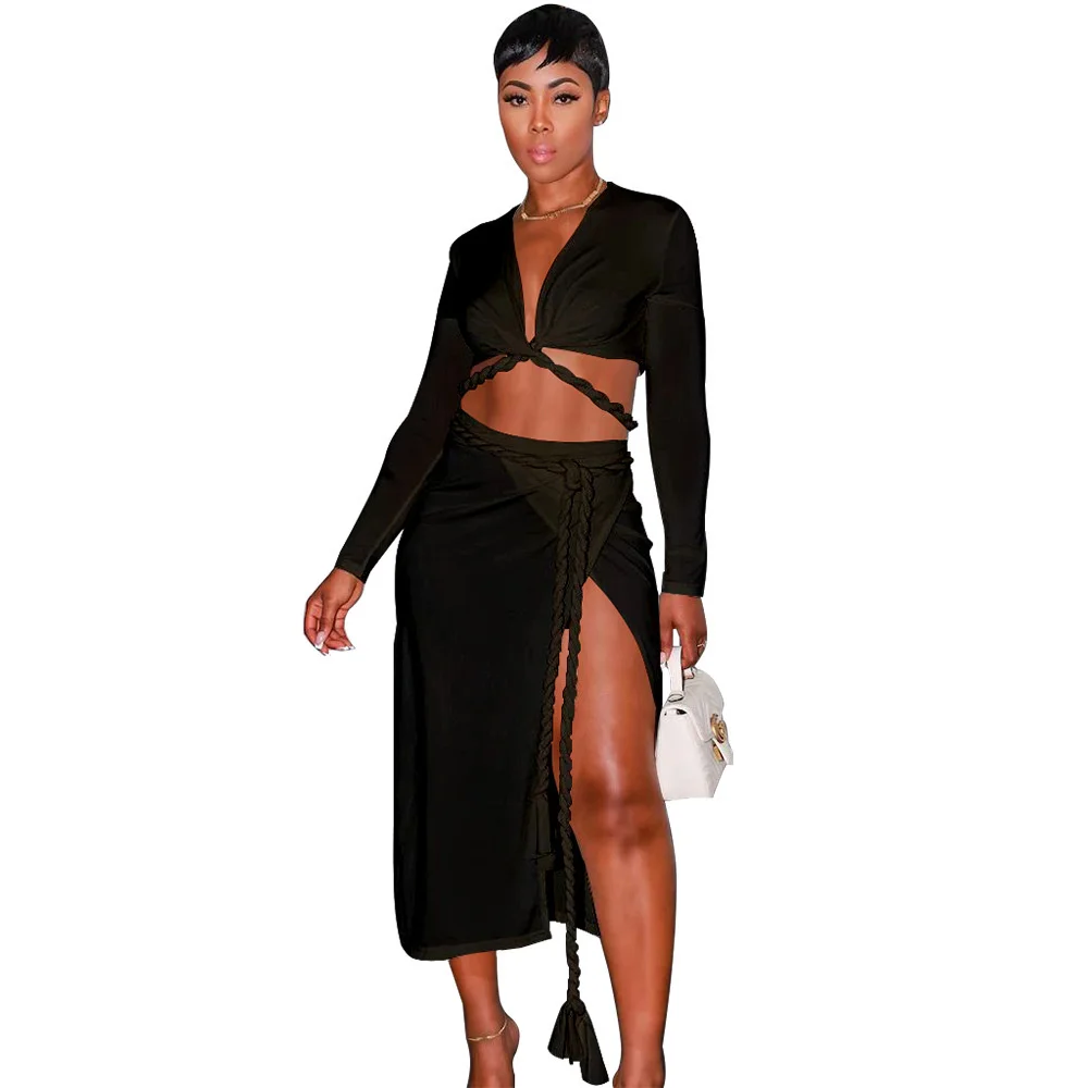 Cutubly Straps Solid Fashion Outfits 2022 Autumn Sexy Split Skirts Set Slit Lady Streetwear New 2 Two-piece Sets Womens Clothing
Cutubly Straps Solid Fashion Outfits 2022 Autumn Sexy Split Skirts Set Slit Lady Streetwear New 2 Two-piece Sets Womens Clothing