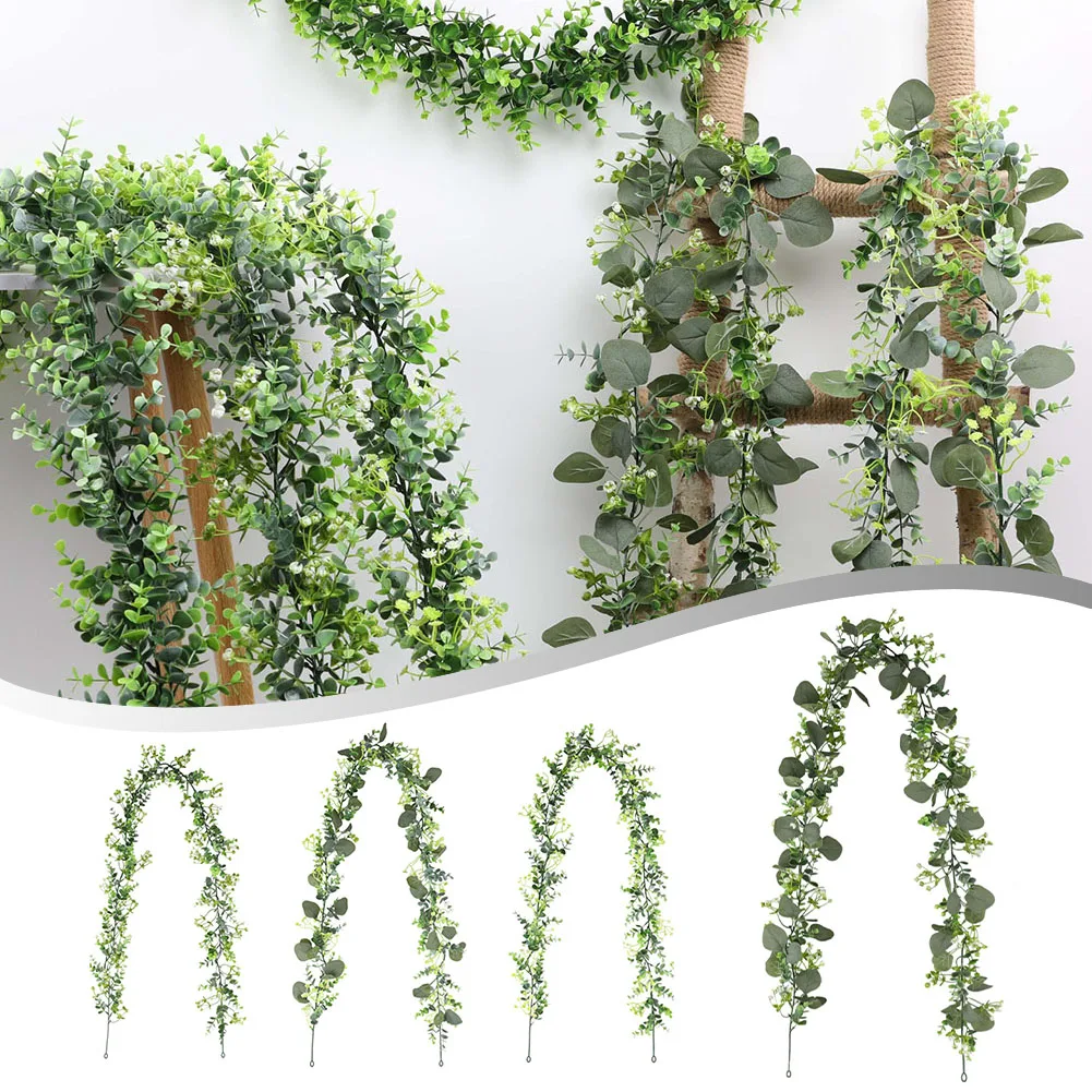 

178cm Fake Eucalyptus Rattan Artificial Plants Vine Green Willow Leaf Silk Ivy Wall Hanging Garland For Home Wedding Party Decor