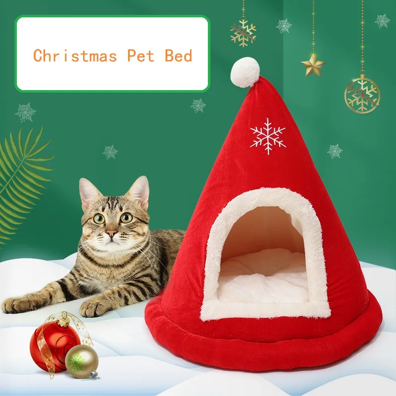 Cat Bed Triangle Pet Kennel Cartoon Christmas Hat for Small Cats Dogs Kittens Snowflake Holiday Decoration
Cat Bed Triangle Pet Kennel Cartoon Christmas Hat for Small Cats Dogs Kittens Snowflake Holiday Decoration
