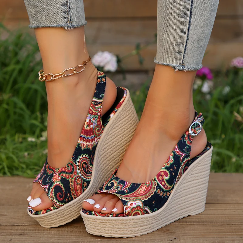 Wedges Sandals for Women 2023 Summer New Bohemian Style Women's Sandals Outdoor Casual Platform Women Shoes Sandalias De Mujer
Wedges Sandals for Women 2023 Summer New Bohemian Style Women's Sandals Outdoor Casual Platform Women Shoes Sandalias De Mujer