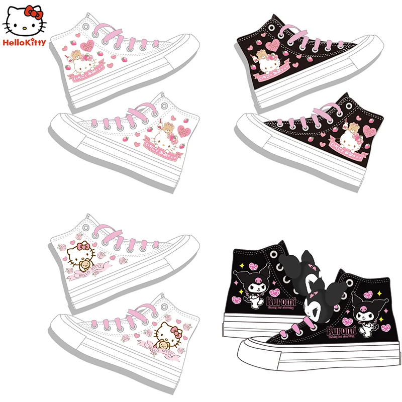 Kawaii Sanrio Kuromi Hello Kitty Cute Sweet Wind High Top Canvas Shoes Plush Girls' Casual Versatile Board Shoes Holiday Gifts
Kawaii Sanrio Kuromi Hello Kitty Cute Sweet Wind High Top Canvas Shoes Plush Girls' Casual Versatile Board Shoes Holiday Gifts
