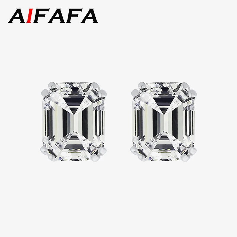 AIFAFA 100% 925 Sterling Silver White Rectangle Earring 8*10mm High Carbon Diamond Ear Stud Wedding Bride Fine Jewelry
AIFAFA 100% 925 Sterling Silver White Rectangle Earring 8*10mm High Carbon Diamond Ear Stud Wedding Bride Fine Jewelry