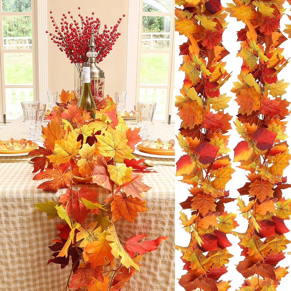 Yannew Fall Leaves Garland Artificial Maple Leaf Hanging Vines Outdoor for Autumn Thanksgiving Home Porch Mantle Fireplace Decor
Yannew Fall Leaves Garland Artificial Maple Leaf Hanging Vines Outdoor for Autumn Thanksgiving Home Porch Mantle Fireplace Decor