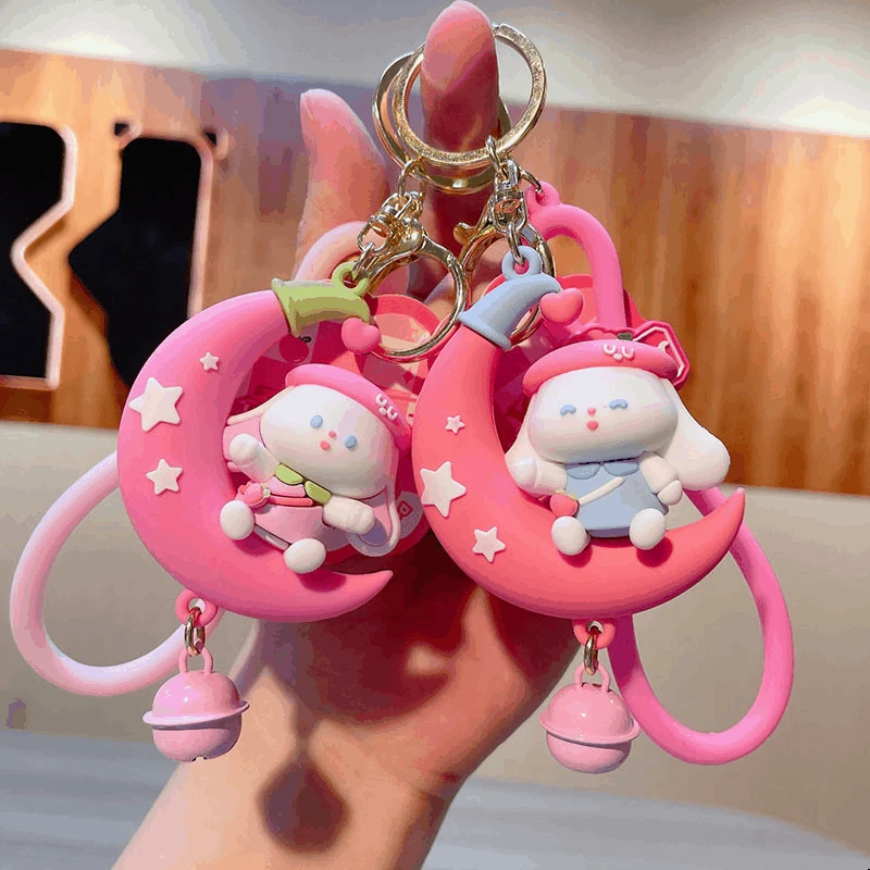 Cartoon Rabbit Moon Cute Pvc Keychain Bag Pendant Doll Car Key Chain Wholesale Keyring Girl Gift Fashion Woman Jewelry Students
Cartoon Rabbit Moon Cute Pvc Keychain Bag Pendant Doll Car Key Chain Wholesale Keyring Girl Gift Fashion Woman Jewelry Students