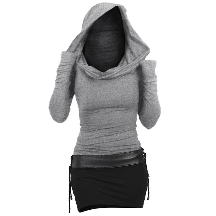 2023 New Hooded Winter Dresses Gothic style Lace Up Slim Waist Belted Long Sleeve Dress Bicolor Slinky Cowl Front Bodycon Dress
2023 New Hooded Winter Dresses Gothic style Lace Up Slim Waist Belted Long Sleeve Dress Bicolor Slinky Cowl Front Bodycon Dress