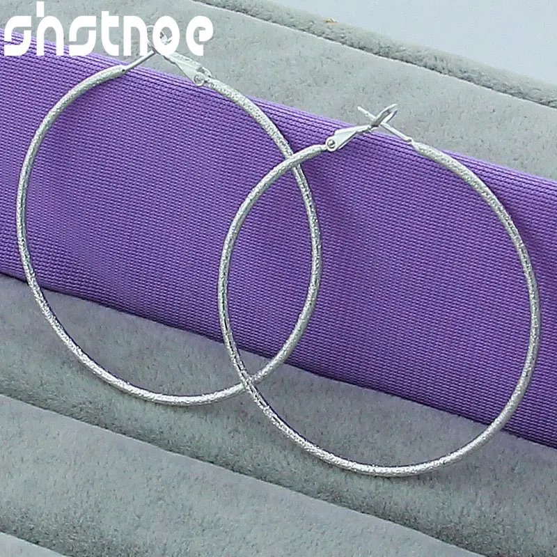 925 Sterling Silver 50mm Round Frosted Matte Hoop Earrings For Women Party Engagement Wedding Gift Charm Fashion Jewelry
925 Sterling Silver 50mm Round Frosted Matte Hoop Earrings For Women Party Engagement Wedding Gift Charm Fashion Jewelry