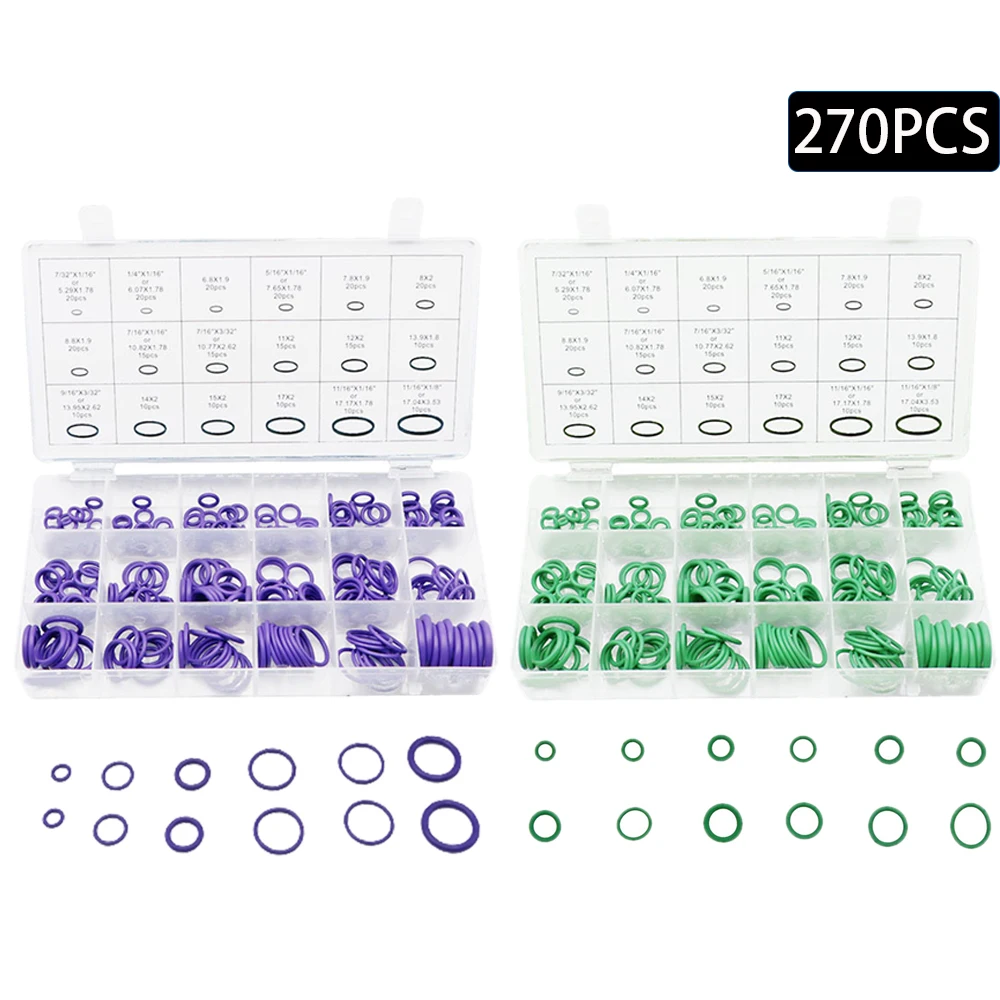 270PCS/Box 18 Sizes O Rings For Car Auto Repair Tools Rubber Air Conditioning Refrigerant Ring Sets Pipeline Fittings Seal
270PCS/Box 18 Sizes O Rings For Car Auto Repair Tools Rubber Air Conditioning Refrigerant Ring Sets Pipeline Fittings Seal