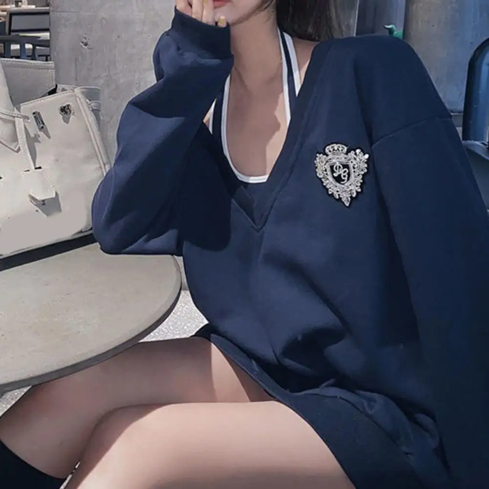 Warm 3D Cutting Solid Color Halter Vest Loose Pullover Sweatshirt Set Daily Clothing 
Warm 3D Cutting Solid Color Halter Vest Loose Pullover Sweatshirt Set Daily Clothing