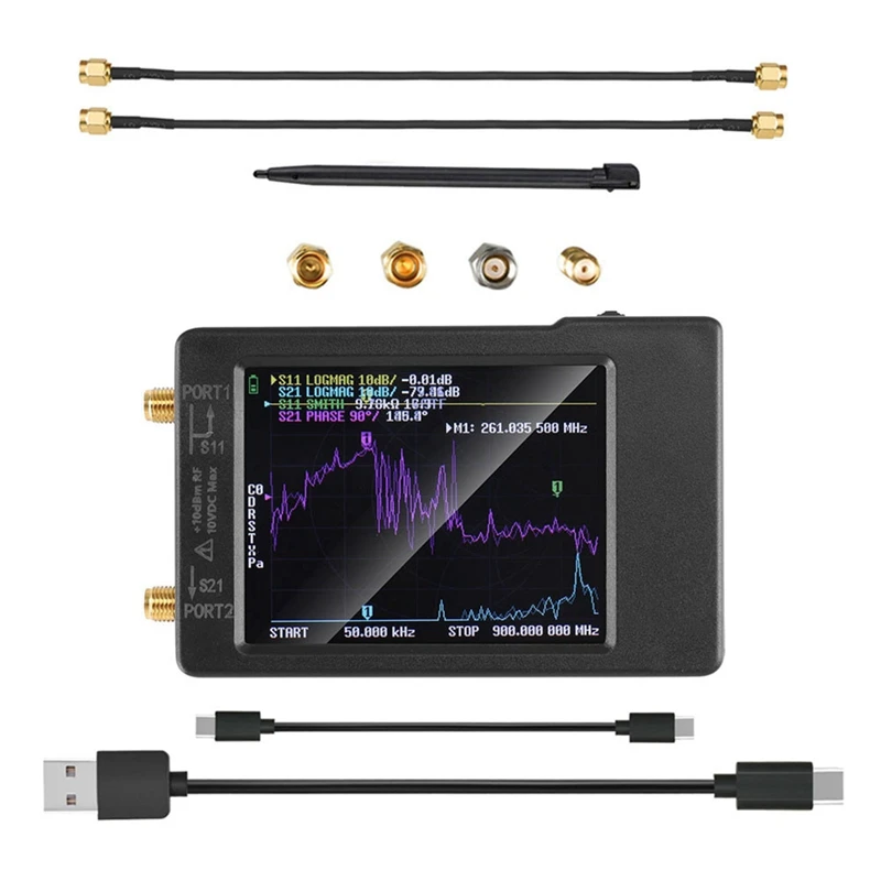 2.8 Inch Nanovna-H Vector Network Analyzer Black Network Analyzer Supports 50Khz -900Mhz HF VHF UHF Antenna Network Analyzer
2.8 Inch Nanovna-H Vector Network Analyzer Black Network Analyzer Supports 50Khz -900Mhz HF VHF UHF Antenna Network Analyzer