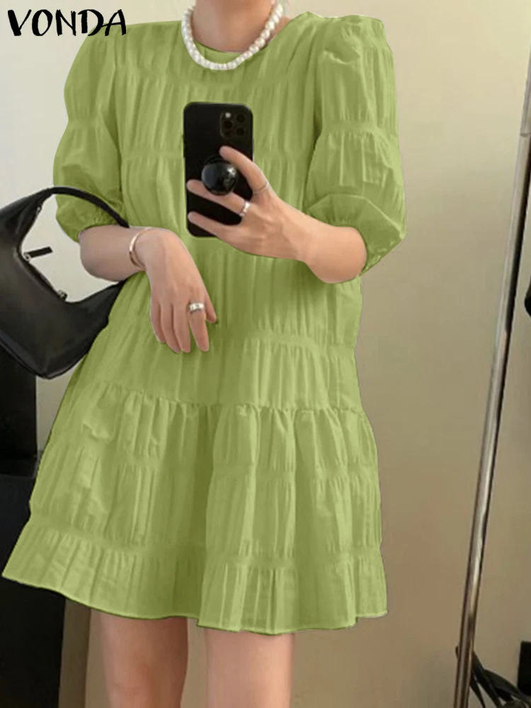 A-line Mini Dress 2022 VONDA Women Casual Short Sleeve Vestidos Sexy Party Beach Kleid Ruffles Dress Oversize Femininas Sundress
A-line Mini Dress 2022 VONDA Women Casual Short Sleeve Vestidos Sexy Party Beach Kleid Ruffles Dress Oversize Femininas Sundress