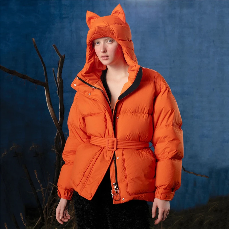 2022 Winter New Women's Fox Ear Design Hooded Down Jacket Fashion Simple Lace Up Waist Beautiful Girls Cotton Coat Free Shipping
2022 Winter New Women's Fox Ear Design Hooded Down Jacket Fashion Simple Lace Up Waist Beautiful Girls Cotton Coat Free Shipping