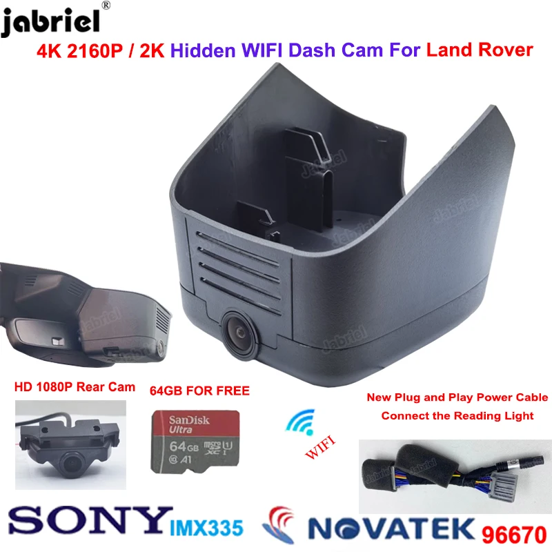 

2K 4K Car DVR Dash Cam Camera Dual Cameras For Land Rover Discovery Sport 2020 2021 2022 UHD 2160P Wifi Driving Recorder Dashcam