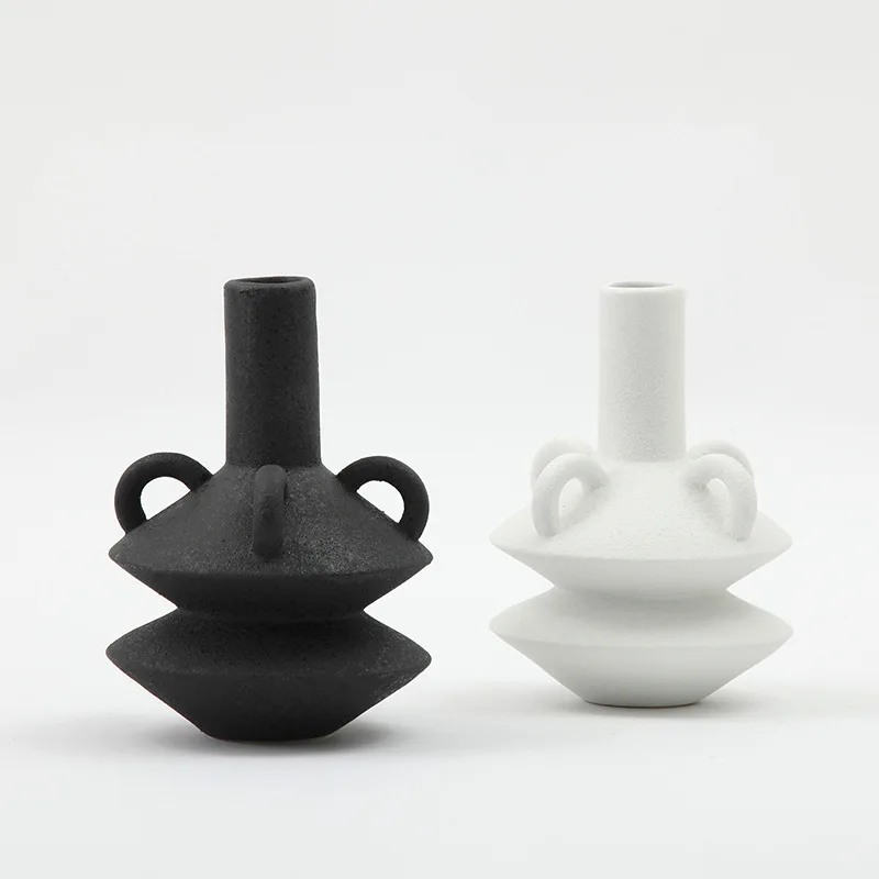 Ceramic Vase Abstract Geometric Flower Vase Handle Ring Flower Arrangement Handicraft Ornament Decorative Accessories Vases Pots
Ceramic Vase Abstract Geometric Flower Vase Handle Ring Flower Arrangement Handicraft Ornament Decorative Accessories Vases Pots