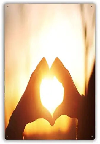 Metal Sign Hands Forming A Heart Shape with Sunset Silhouette Modern Wall Art
Metal Sign Hands Forming A Heart Shape with Sunset Silhouette Modern Wall Art