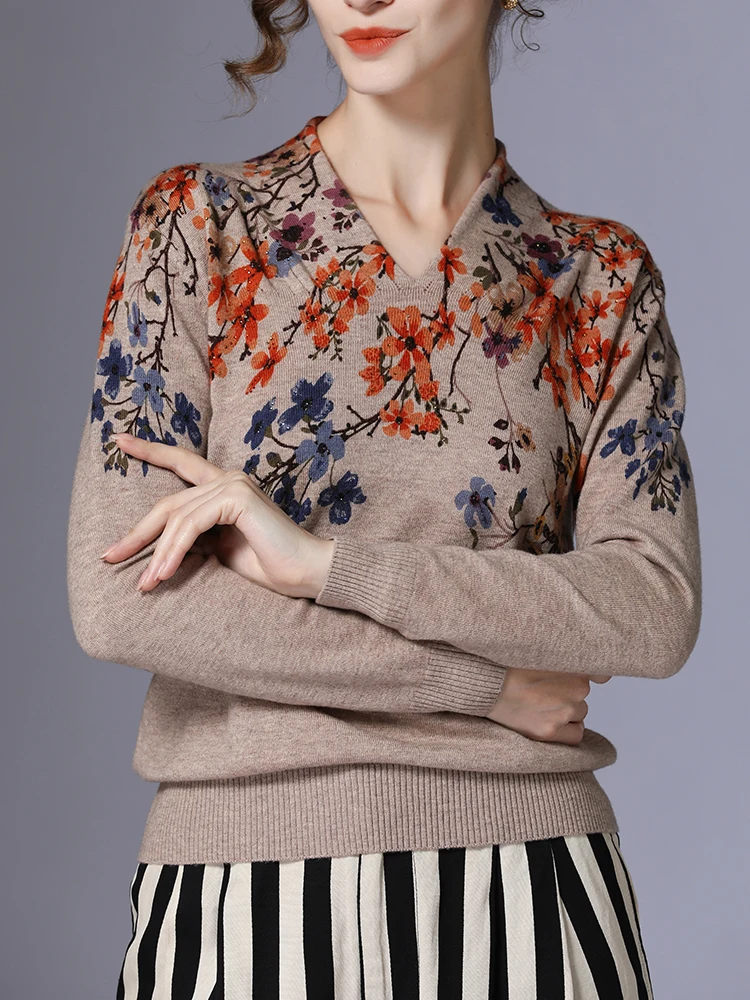 Fall Winter Clothes Knitted Long-sleeved Printed Sueters De Mujer v-neck Y2k Tops Korean Fashion Pullover Women's Wool Sweater
Fall Winter Clothes Knitted Long-sleeved Printed Sueters De Mujer v-neck Y2k Tops Korean Fashion Pullover Women's Wool Sweater