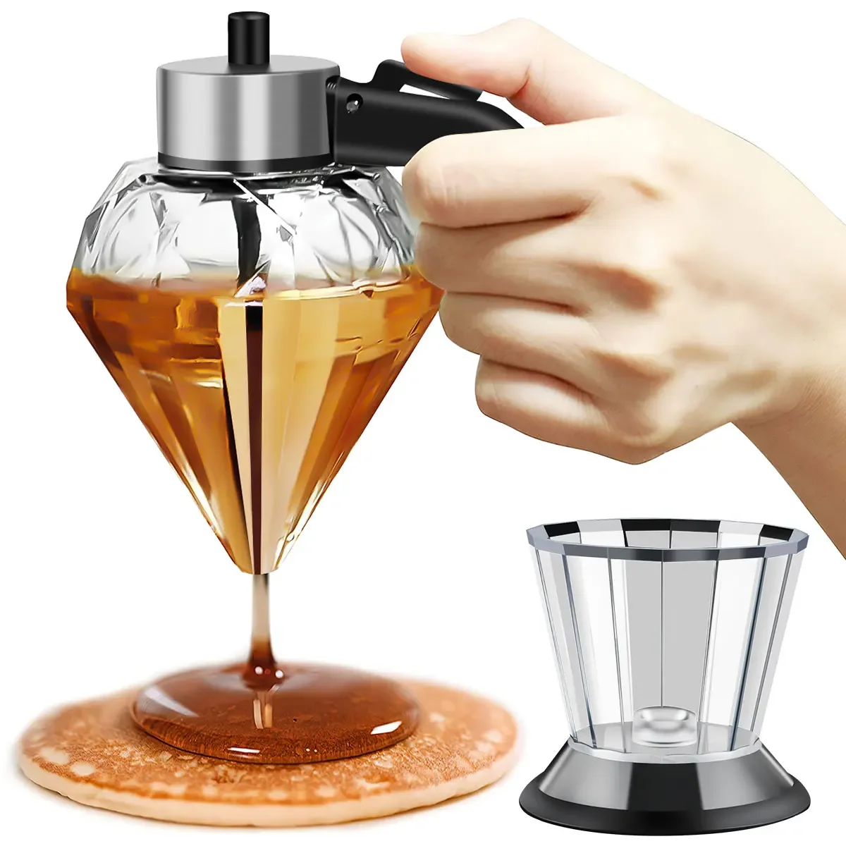 200ml Diamond Glass Honey Dispenser Oil Dispenser with Stand Oil Bottle Vinegar and Sauce Glass Cruet Cooking Kitchen Tool
200ml Diamond Glass Honey Dispenser Oil Dispenser with Stand Oil Bottle Vinegar and Sauce Glass Cruet Cooking Kitchen Tool