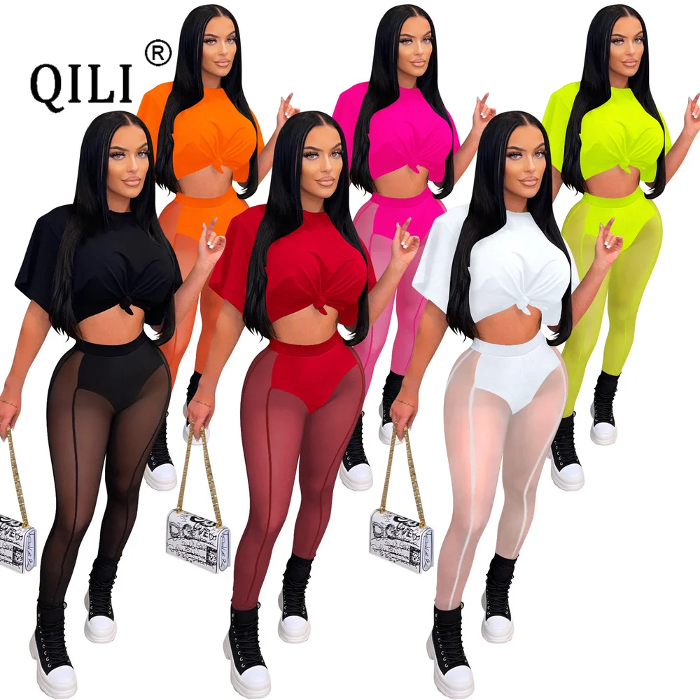 QILI Summer Two Piece Clothing Women Matching Sets Trousers Top Sexy 2 Piece Sets Skinny Bodycon Womens Sets Mesh Patchwork
QILI Summer Two Piece Clothing Women Matching Sets Trousers Top Sexy 2 Piece Sets Skinny Bodycon Womens Sets Mesh Patchwork