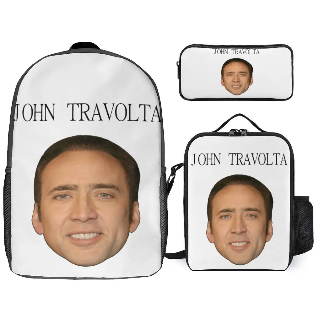 3 in 1 Set 17 Inch Backpack Lunch Bag Pen Bag Nicolas Cage John Travolta Face 13 Durable Hot Sale Cosy Schools Rucksack
3 in 1 Set 17 Inch Backpack Lunch Bag Pen Bag Nicolas Cage John Travolta Face 13 Durable Hot Sale Cosy Schools Rucksack