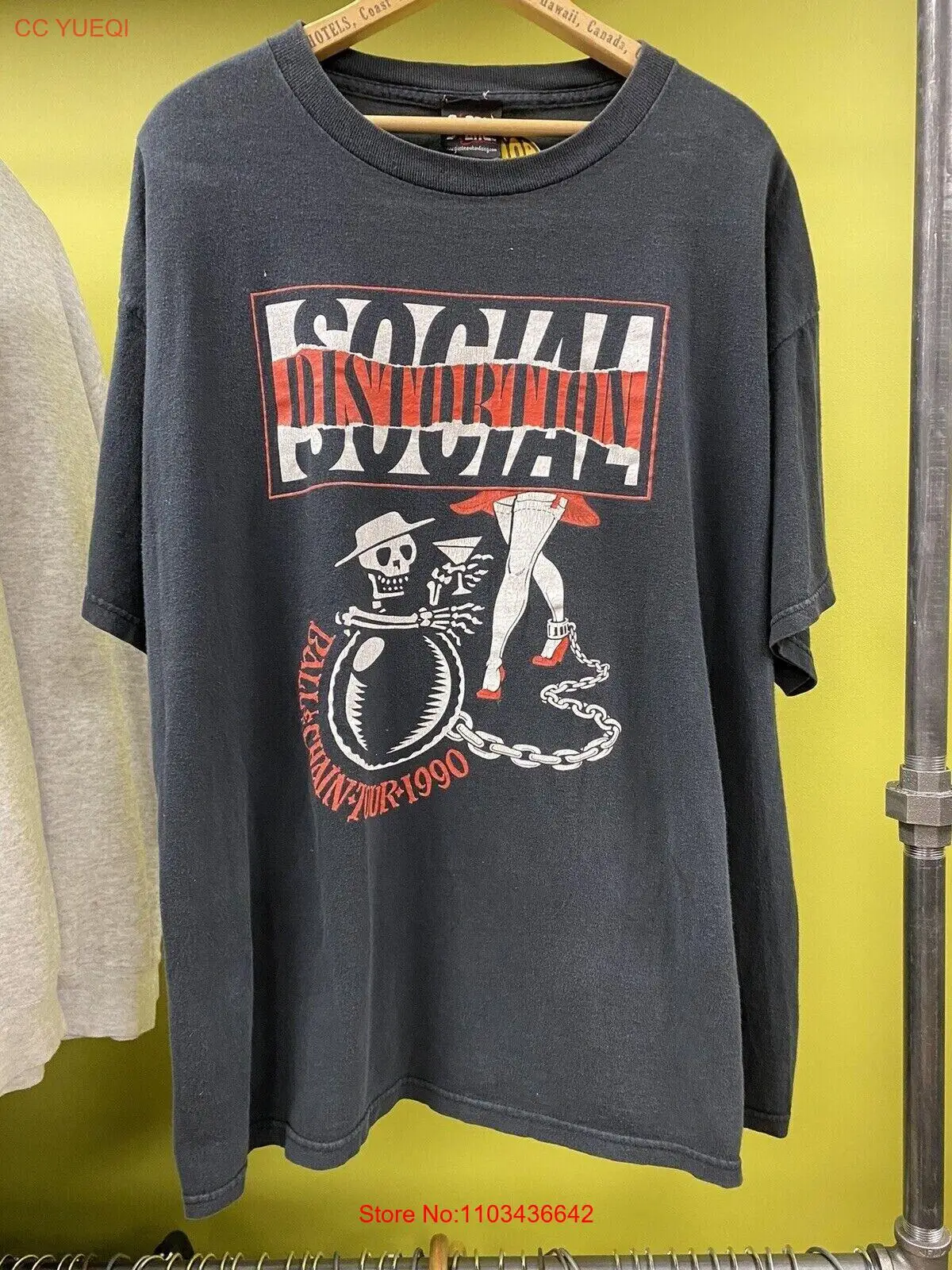 Винтажная футболка унисекс 90-х годов в стиле панк-рок с искажениями Social Distortion KH5840