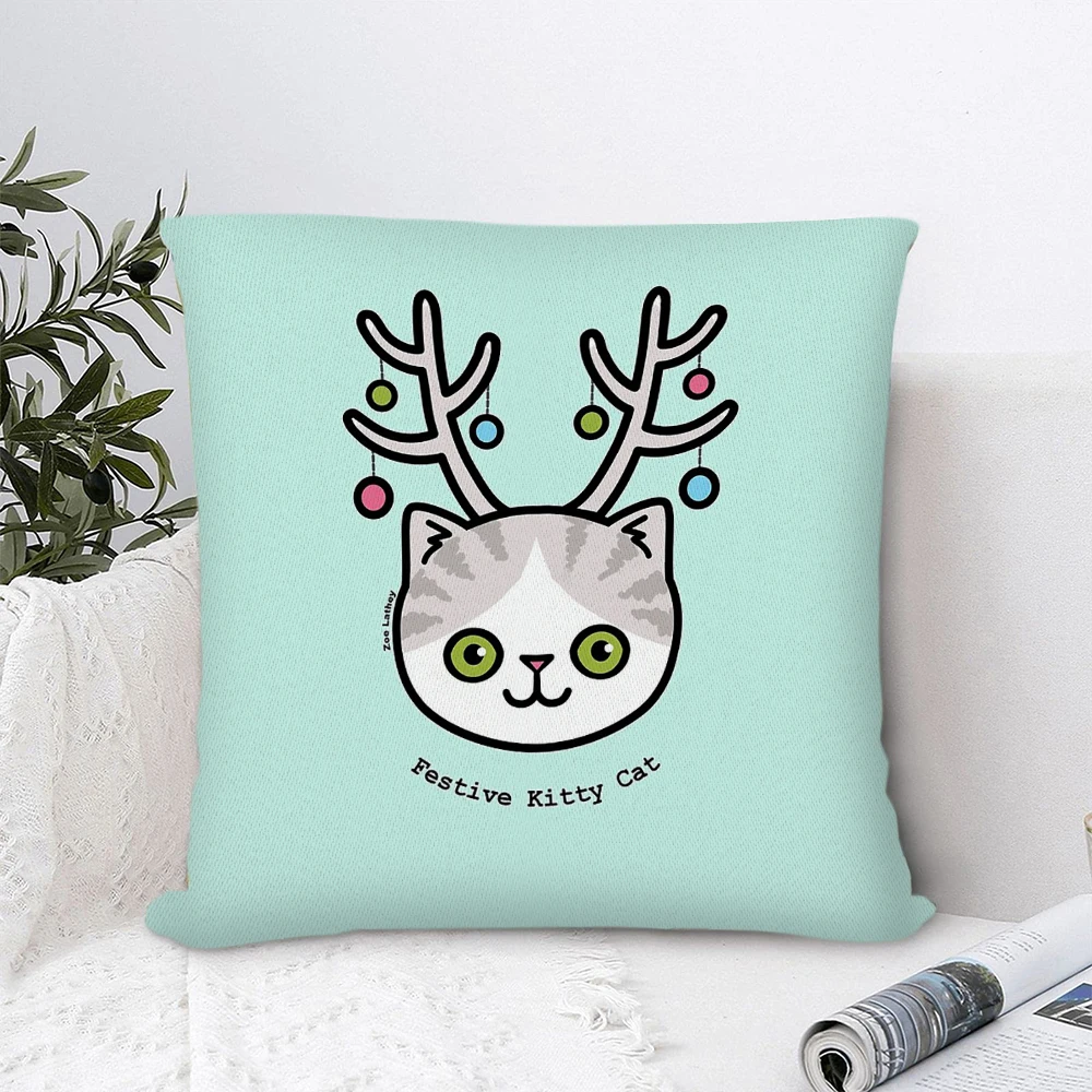 Festive Kitty Cat Polyester Pillow Cover Decorative Pillows for Sofa Bedroom Pillow Cases Home Decor Cushion Covers 45*45cm
Festive Kitty Cat Polyester Pillow Cover Decorative Pillows for Sofa Bedroom Pillow Cases Home Decor Cushion Covers 45*45cm