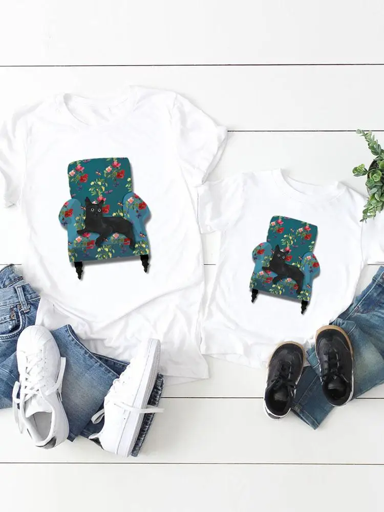 Graphic T-shirt Tee Cat Floral Casual Women Child Kid Clothing Boy Girl Summer Mom Mama Clothes Family Matching Outfits
Graphic T-shirt Tee Cat Floral Casual Women Child Kid Clothing Boy Girl Summer Mom Mama Clothes Family Matching Outfits