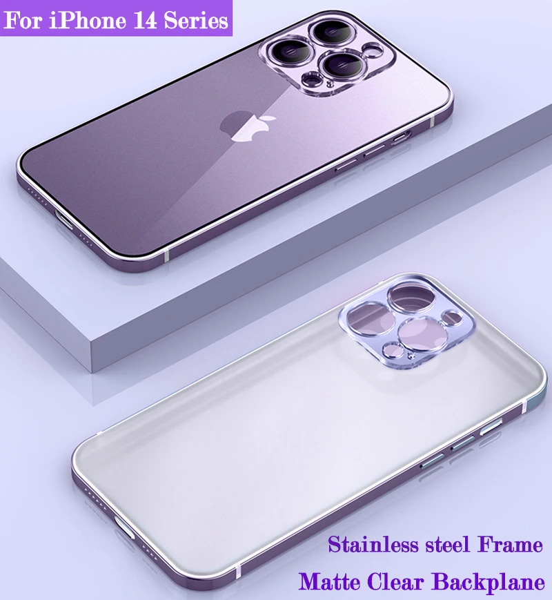 2022 NEW Metal Stainless steel Case For iPhone 14 13 Pro Max Primary color Frame Frosted Backplane crystal Lens Protection Cover
2022 NEW Metal Stainless steel Case For iPhone 14 13 Pro Max Primary color Frame Frosted Backplane crystal Lens Protection Cover