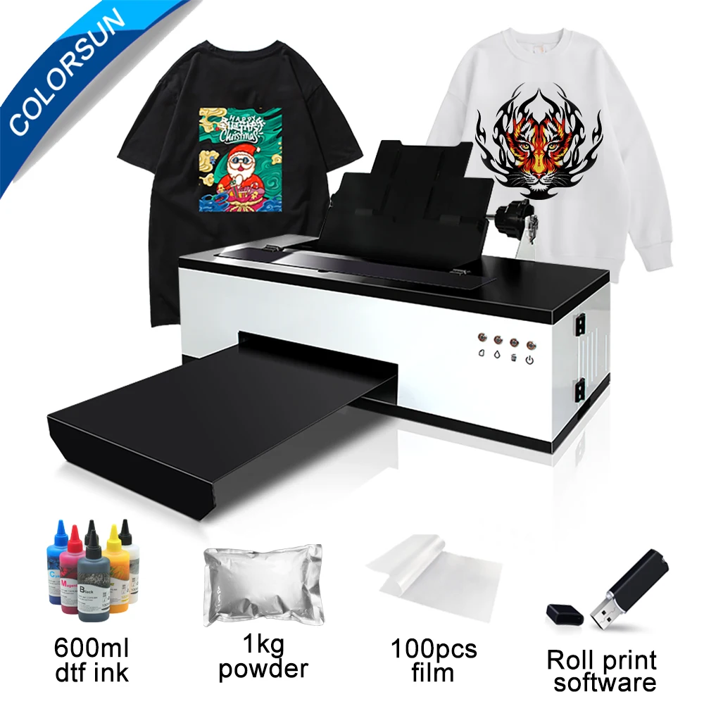 Colorsun DTF Printer for L1800 A3 Direct to Film Printer For T-Shirt Hoodies Shoes Jeans Cap L1800 DTF Printer A3 PET Heat Press
Colorsun DTF Printer for L1800 A3 Direct to Film Printer For T-Shirt Hoodies Shoes Jeans Cap L1800 DTF Printer A3 PET Heat Press