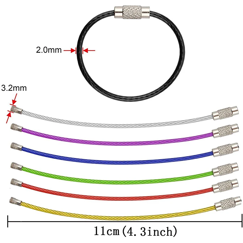 1-50Pcs Edc Keychain Stainless Steel Carabiner Keychain Outdoor Tool Steel Wire Keyring Rope Screw Lock Keychain 2*150mm hot
1-50Pcs Edc Keychain Stainless Steel Carabiner Keychain Outdoor Tool Steel Wire Keyring Rope Screw Lock Keychain 2*150mm hot