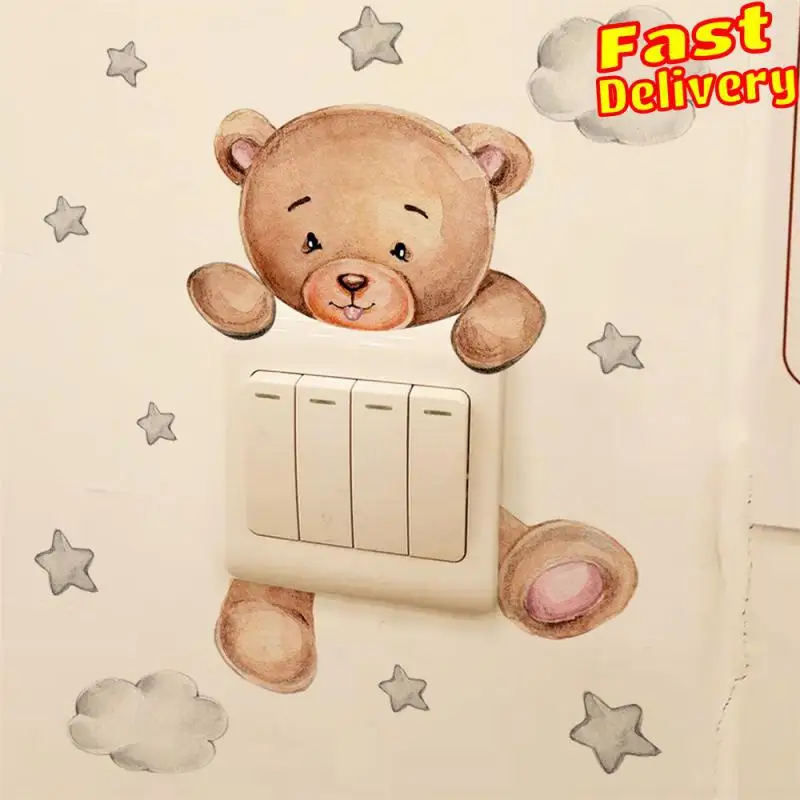 Cartoon Bear Star Switch Sticker For Kid Baby Room Bedroom Decoration Mural Self-adhesive Home Decor Wallpaper Cute Wall Decals
Cartoon Bear Star Switch Sticker For Kid Baby Room Bedroom Decoration Mural Self-adhesive Home Decor Wallpaper Cute Wall Decals