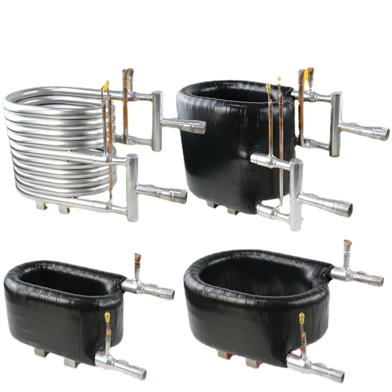 

6 pieces of stainless steel heat exchanger inside 316L outside 304 anti-corrosion coaxial tube air energy heat pump