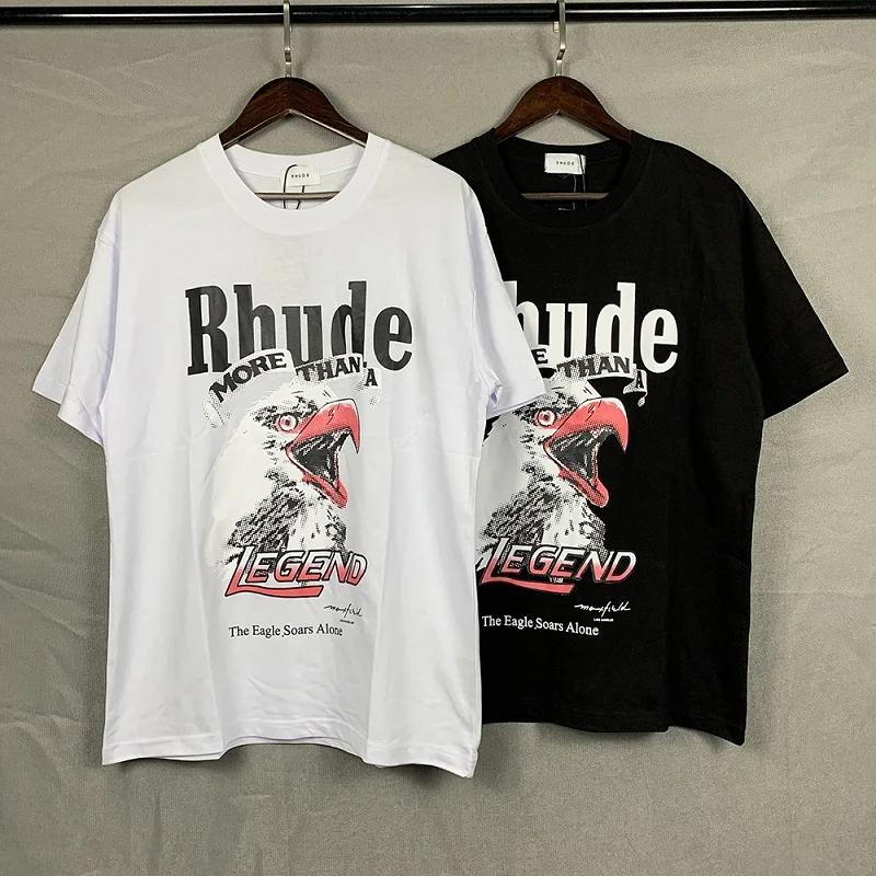 

High Quality Rhude Oversized T-shirt Los Angeles Limit Eagle Head Printing Short Sleeve T Shirts Men Women Top Pure Cotton Tees