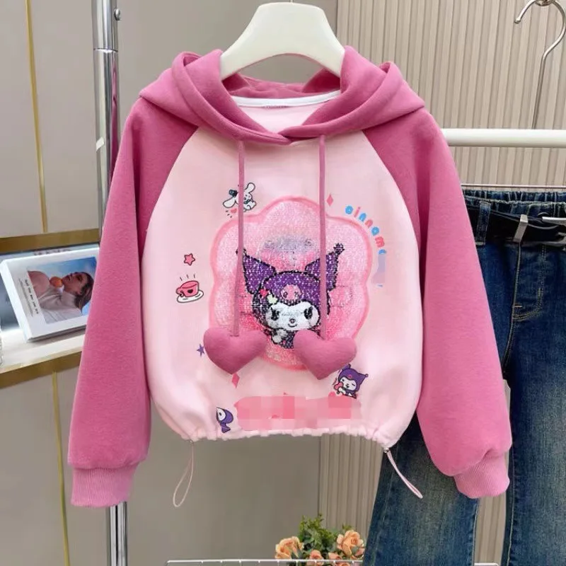 Sanrio Kids Hoodie Kuromi Girls Pink Match Color Casual Style Fleecing Hooded Top Girl Autumn and Winter Clothes Trend
Sanrio Kids Hoodie Kuromi Girls Pink Match Color Casual Style Fleecing Hooded Top Girl Autumn and Winter Clothes Trend