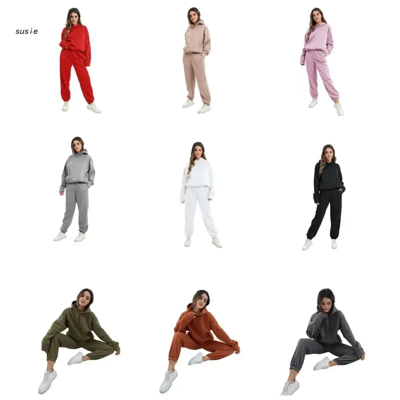X7YA Women Fall 2 Piece Tracksuit Long Sleeve Hoodie Sweatshirt with Joggers Sweatpants Casual Lounge Outfit Set with Pockets
X7YA Women Fall 2 Piece Tracksuit Long Sleeve Hoodie Sweatshirt with Joggers Sweatpants Casual Lounge Outfit Set with Pockets