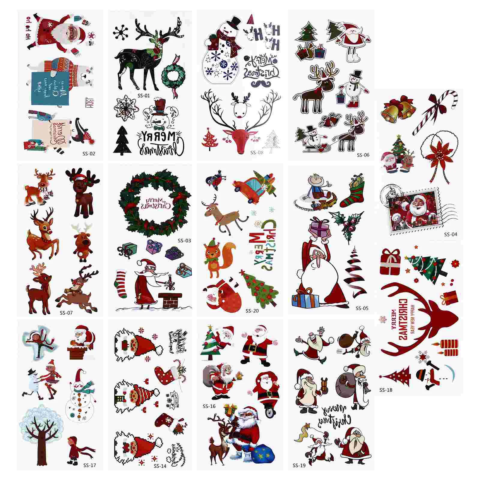 30 Sheets Christmas Temporary Santa Claus Deer Cartoon Stickers Xmas Holiday Birthday Party Favors for Kids
30 Sheets Christmas Temporary Santa Claus Deer Cartoon Stickers Xmas Holiday Birthday Party Favors for Kids