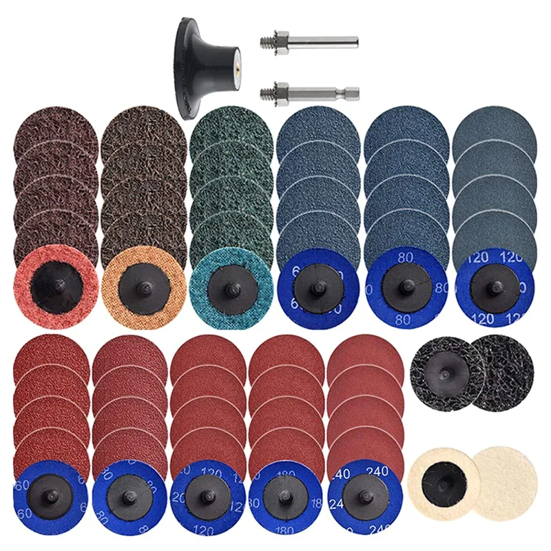 60Pcs Aluminium Oxide Discs Sand Discs 2 Inch Quick Change Sanding Discs With 1/4Inch Holders, Die Grinder Surface Conditioning
60Pcs Aluminium Oxide Discs Sand Discs 2 Inch Quick Change Sanding Discs With 1/4Inch Holders, Die Grinder Surface Conditioning