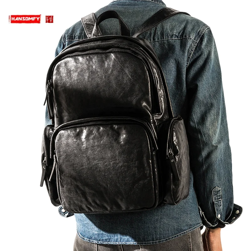 New Genuine Leather Fashion Backpack Men's Large-Capacity Backpack Leisure Travel Computer Schoolbag Women
New Genuine Leather Fashion Backpack Men's Large-Capacity Backpack Leisure Travel Computer Schoolbag Women