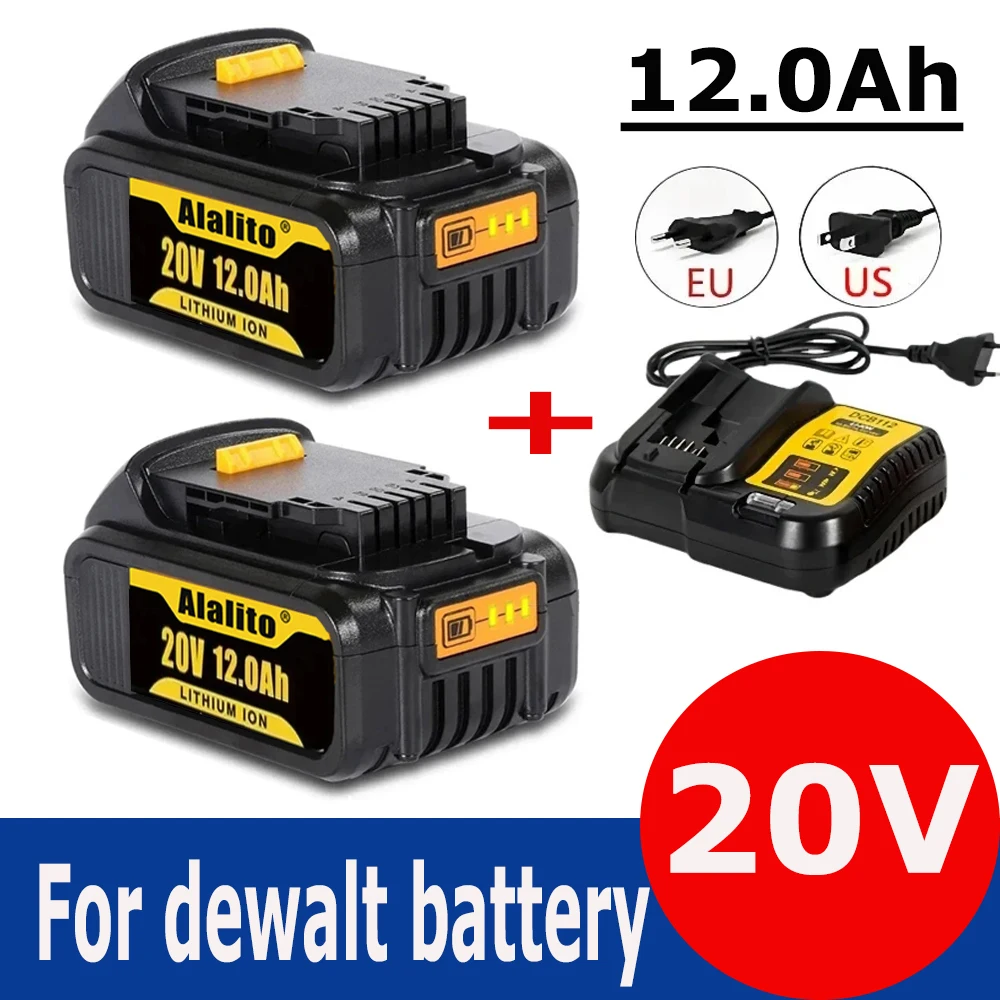 Сменная батарея для Dewalt 20 в 12 0 Ач перезаряжаемая электроинструмента DCB200 DCB206 DCB207