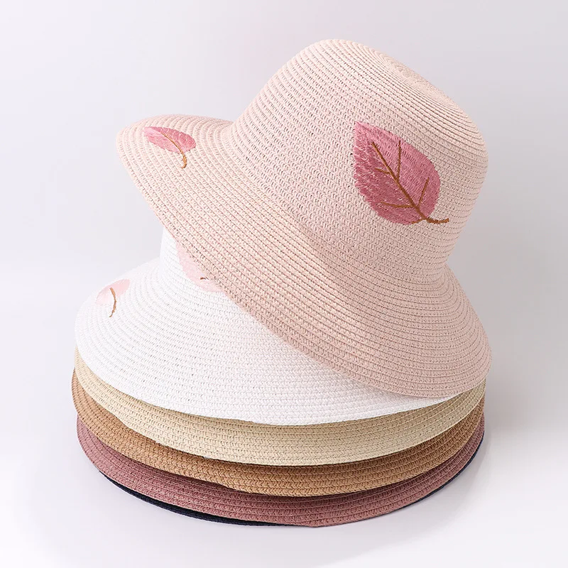 Women's summer sunscreen small fresh sunshade outing wide brim embroidered beach hat
Women's summer sunscreen small fresh sunshade outing wide brim embroidered beach hat