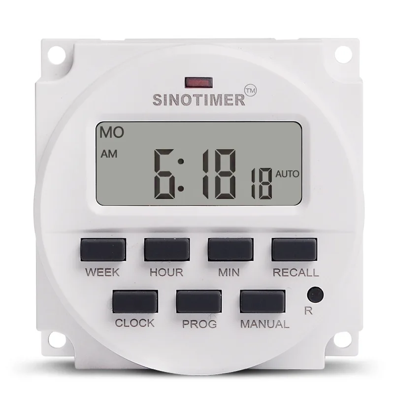 SINOTIMER 15.98 Inch LCD Digital Timer 12V DC 7 Days Programmable Time Switch TM618N-4
SINOTIMER 15.98 Inch LCD Digital Timer 12V DC 7 Days Programmable Time Switch TM618N-4